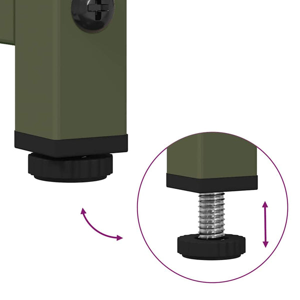 Oliivinvihreä senkki Nestaca 100,5x39x107cm (kylmävalssattu teräs)