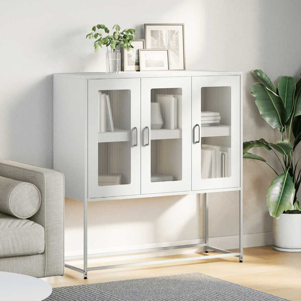 Valkoinen senkki Nestaca 100,5x39x107cm (kylmävalssattu teräs)