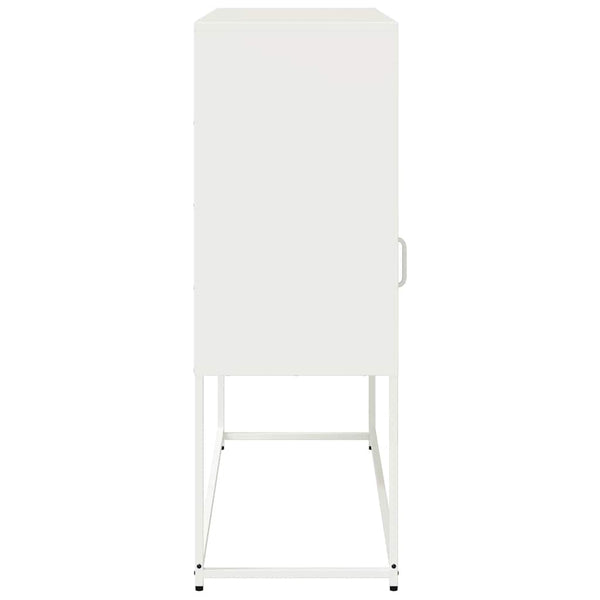 Valkoinen senkki Aldo 100,5x39x107cm (kylmävalssattu teräs)