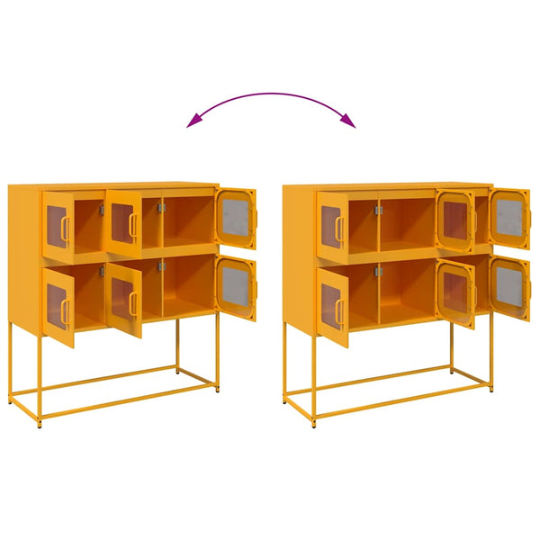 Sinapinkeltainen senkki Labau 100,5x39x107cm (kylmävalssattu teräs)