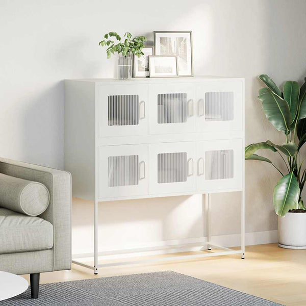 Valkoinen senkki Labau 100,5x39x107cm (kylmävalssattu teräs)