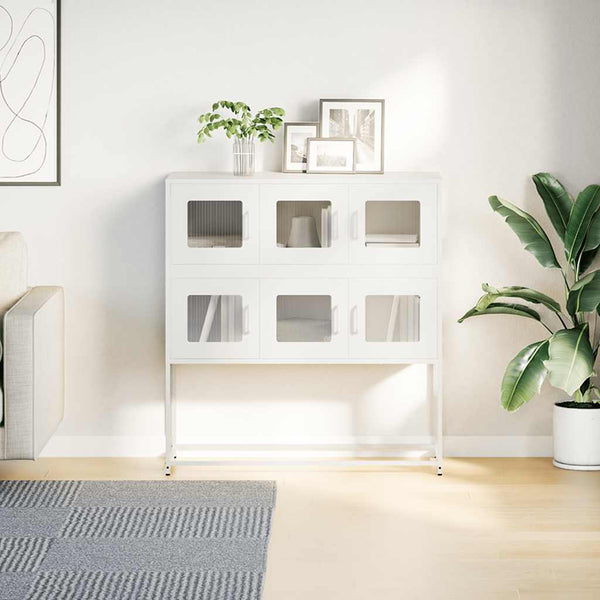 Valkoinen senkki Labau 100,5x39x107cm (kylmävalssattu teräs)