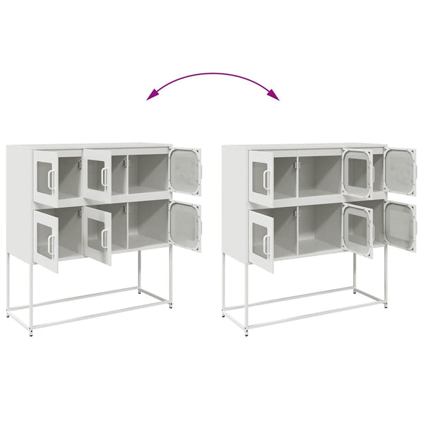 Valkoinen senkki Labau 100,5x39x107cm (kylmävalssattu teräs)