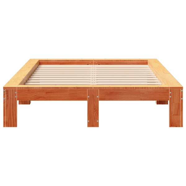 Sänky ilman patjaa vahanruskea 120x200 cm täysi mänty