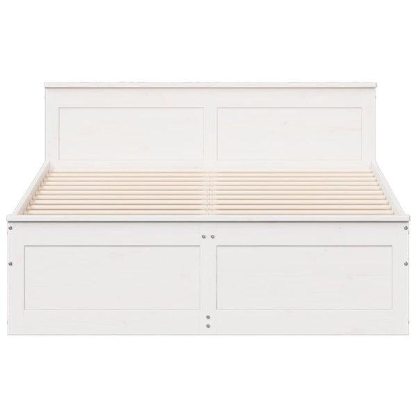 Sängynrunko ilman patjaa valkoinen 150x200 cm täysi mänty