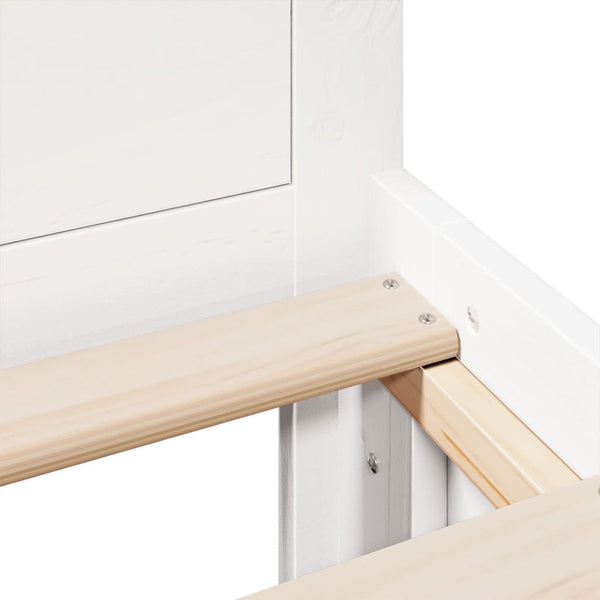 Sängynrunko ilman patjaa valkoinen 135x190 cm täysi mänty