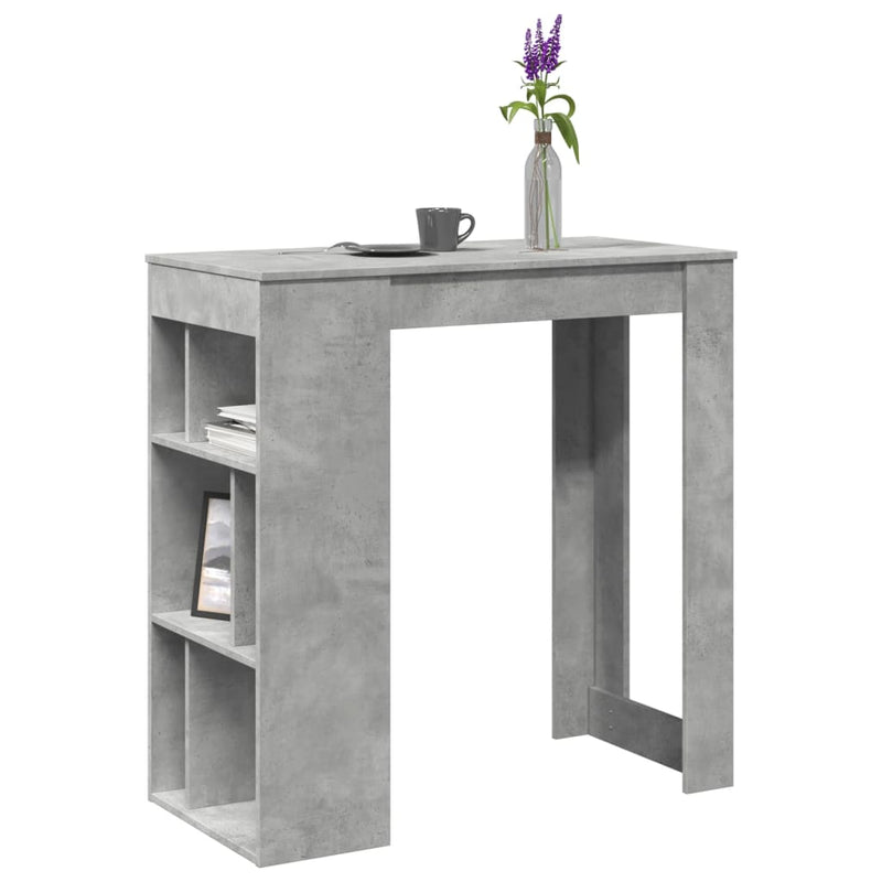 Baaripöytä/telineet betoninharmaa 102x50x103,5 cm tekninen puu