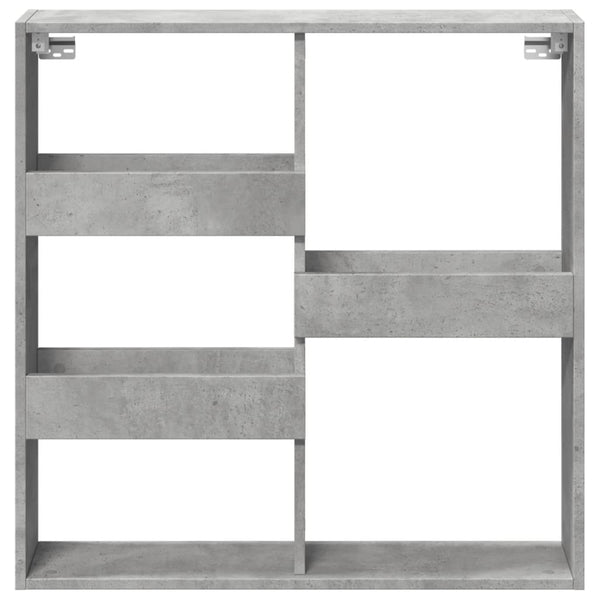 Seinäkaappi betoninharmaa 80x15x80 cm tekninen puu