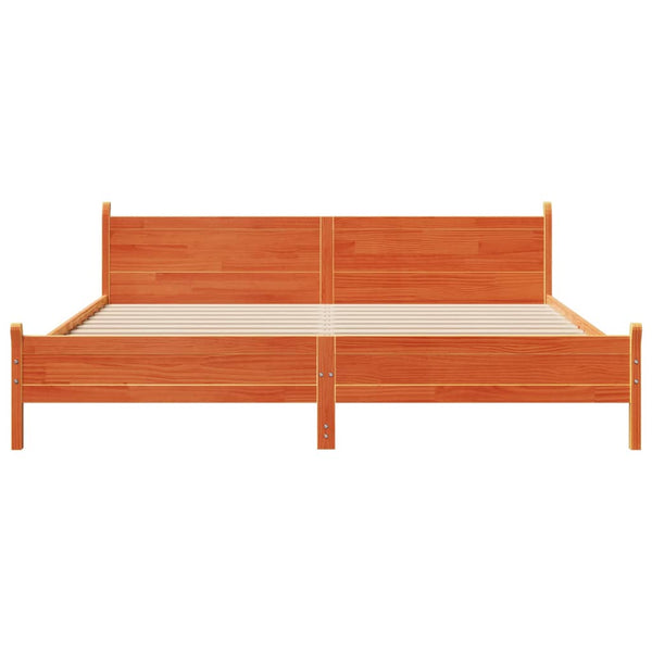 Sängynrunko ilman patjaa vahanruskea 180x200 cm täysi mänty