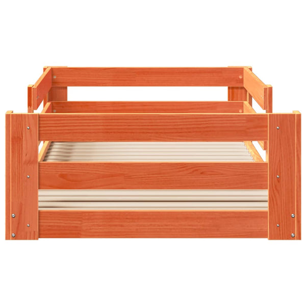 Sängynrunko ilman patjaa vahanruskea 90x190 cm täysi mänty