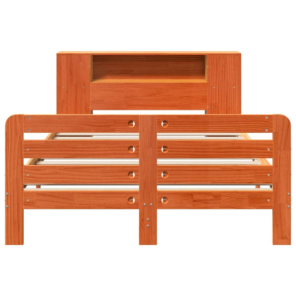 Sänky ilman patjaa vahanruskea 140x190 cm täysi mänty