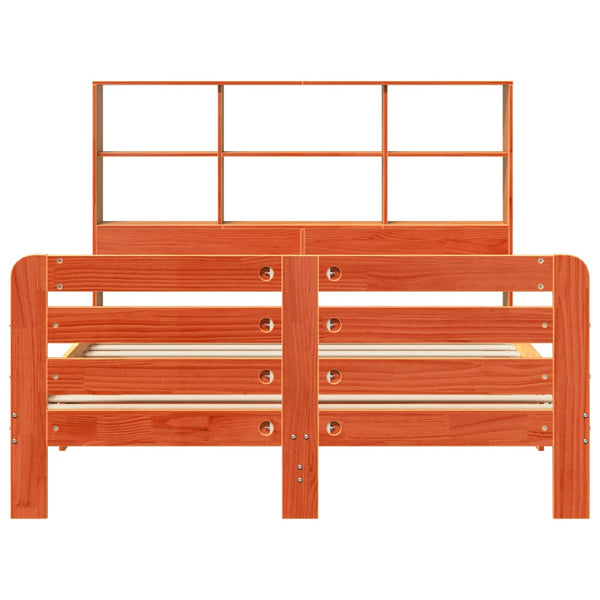 Sänky ilman patjaa vahanruskea 140x190 cm täysi mänty