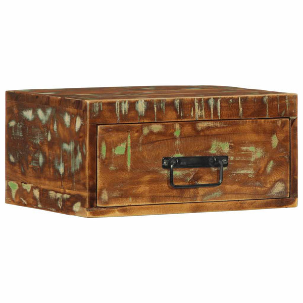 Seinälle asennettavat yöpöydät Csepela (2 kpl kierrätetty massiivipuuta)