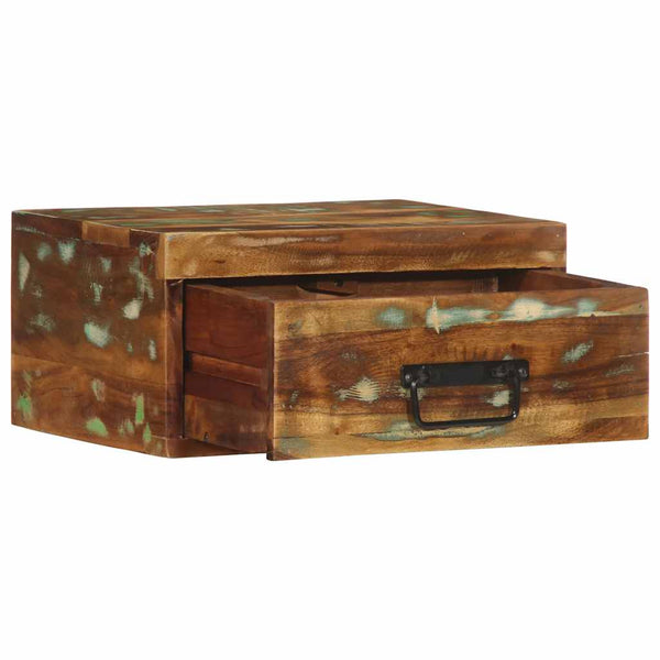 Seinälle asennettavat yöpöydät Csepela (2 kpl kierrätetty massiivipuuta)