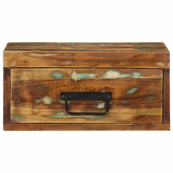 Seinälle asennettavat yöpöydät Csepela (2 kpl kierrätetty massiivipuuta)