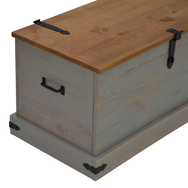 Harmaa säilytysarkku halden Hayes 91x48x47cm (massiivipuu mänty)