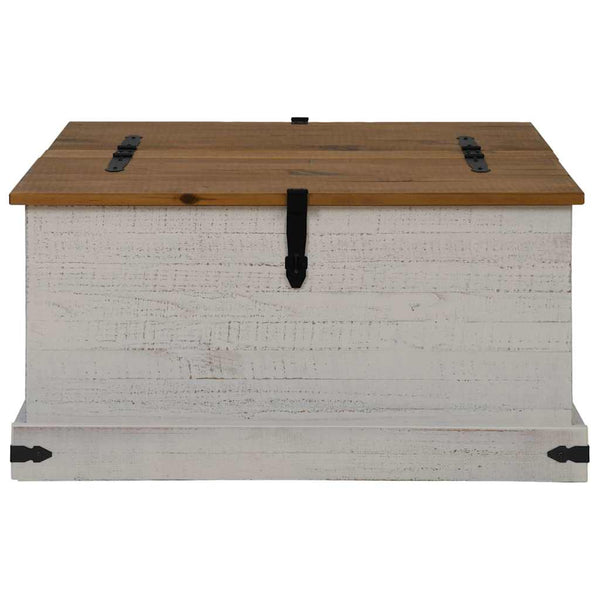 Valkoinen säilytysarkku halden Floarei 91x91x47cm (massiivipuumänty)