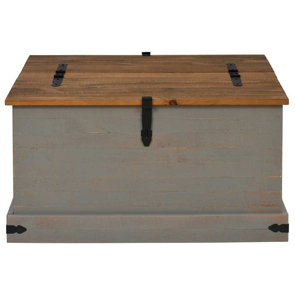 Harmaa säilytysarkku halden Floarei 91x91x47cm (massiivipuu mänty)