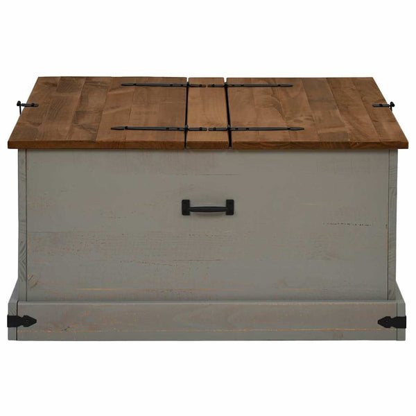 Harmaa säilytysarkku halden Floarei 91x91x47cm (massiivipuu mänty)