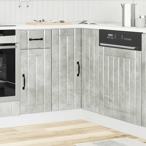 Betoninharmaa keittiön kulmakaappi lucca Armie (puinen)
