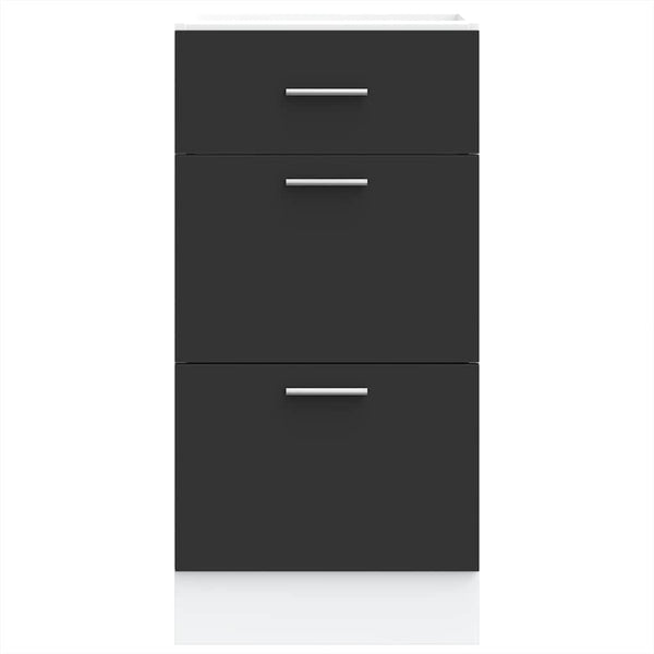 Musta alakaappi Pompilas 40x46x81,5cm (engineered wood)