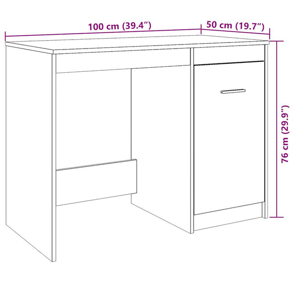 Työpöytä artesaani tammi 100x50x76 cm tekninen puu