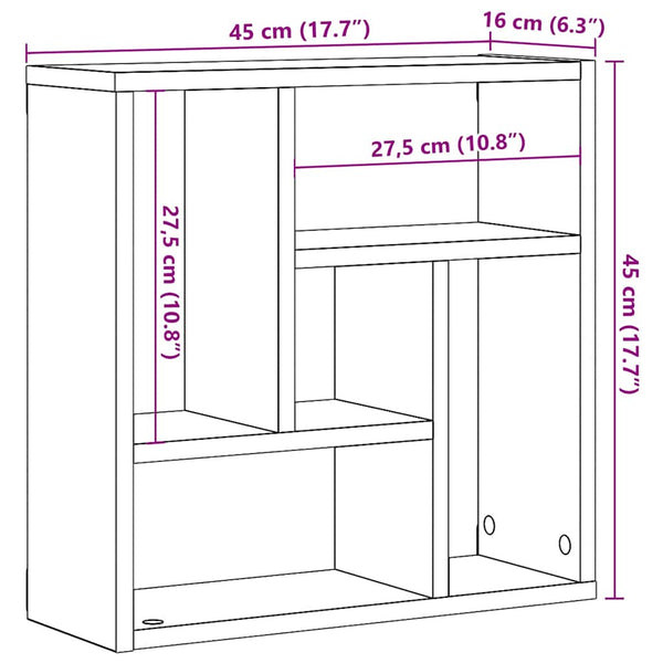 seinähylly käsityöläinen tammi 45x16x45 cm lastulevy