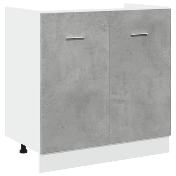 Betoninharmaa allaskaappi Pompilas 80x46x81,5cm (lastulevy)