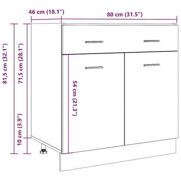 Vanha puu alalipastokaappi Pompilas 80x46x81,5cm (lastulevy)