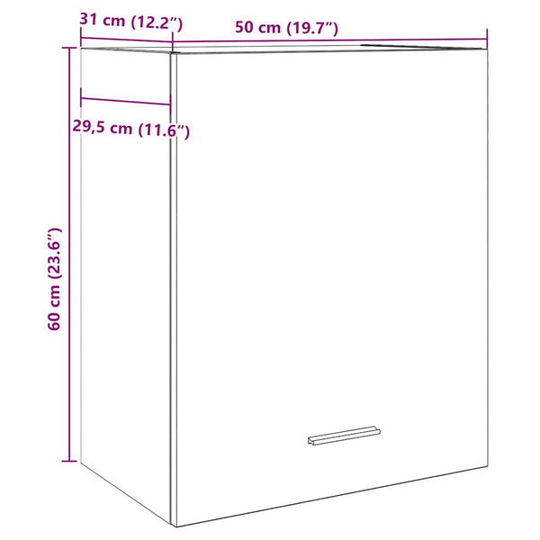 Vanha puu seinäkaapit Pompilas 50x31x60cm (2 kpl lastulevy)