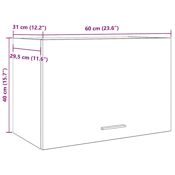 Betoninharmaa seinäkaappi Pompilas 60x31x40cm (lastulevy)