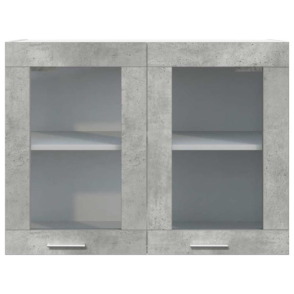 Harmaa riippuva lasikaappi Pompilas 80x31x60cm (betoni)