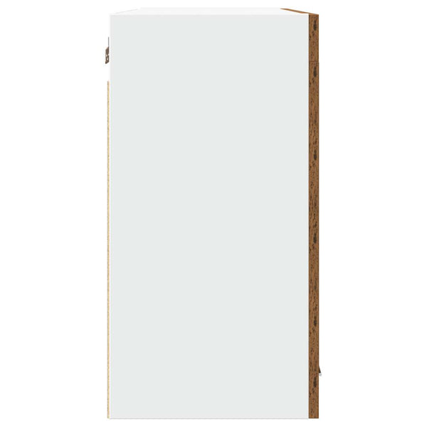 Vanha puu riippuva lasikaappi Pompilas 80x31x60cm (puinen)