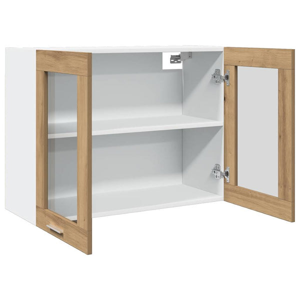 Tammi riippuva lasikaappi käsityöläinen Pompilas 80x31x60cm (puinen)