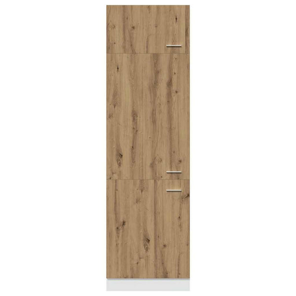 Käsityöläinen tammi kaappi jääkaapille Pompilas 60x57x207cm (lastulevy)