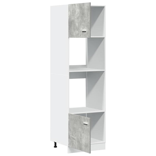 Betoninharmaa mikroaaltouunin kaappi Pompilas 60x57x207cm (lastulevy)