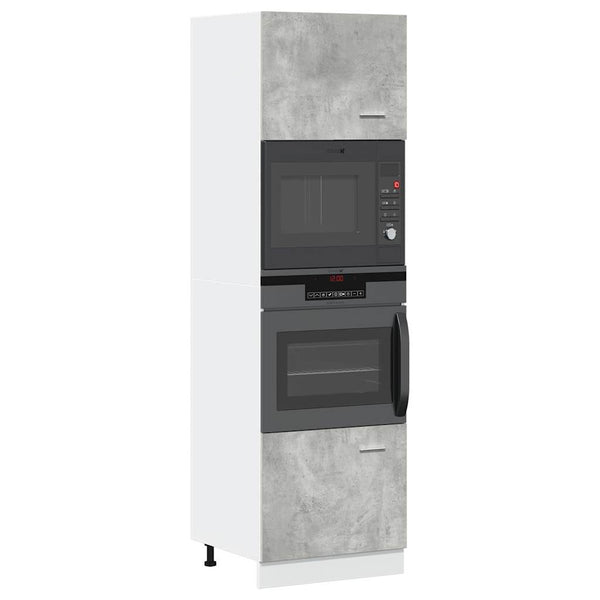 Betoninharmaa mikroaaltouunin kaappi Pompilas 60x57x207cm (lastulevy)