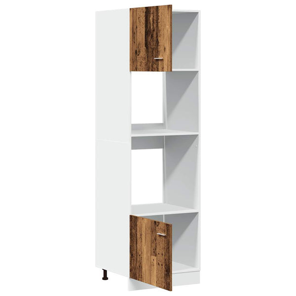 Vanha puu mikroaaltouunin kaappi Pompilas 60x57x207cm (lastulevy)
