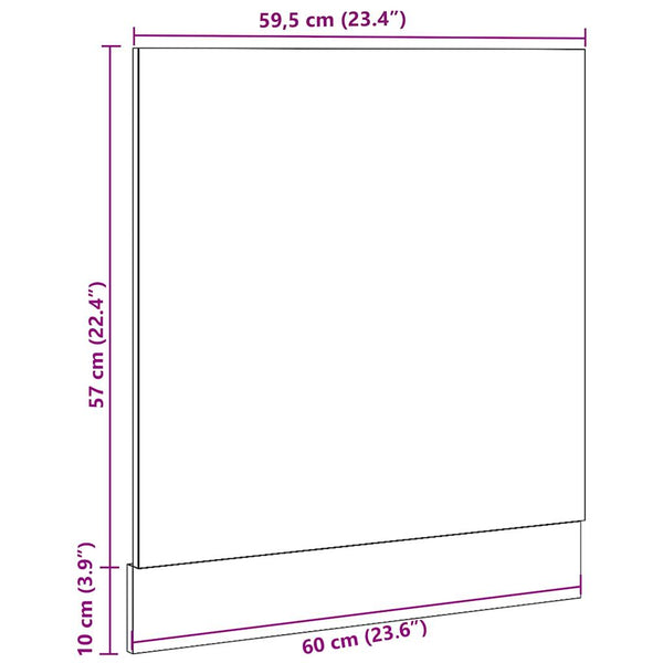Vanha puu astianpesukonepaneeli Pompilas 60x1,5x67cm (suunniteltu puu)