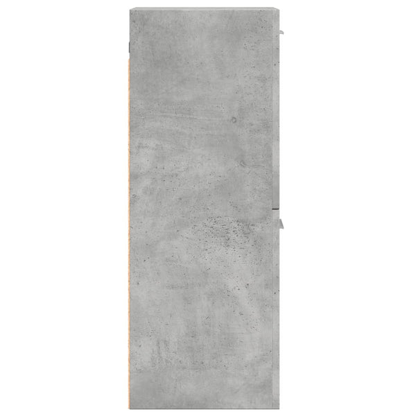 Kylpyhuoneen seinäkaappi betoninharmaa 30x30x80 cm lastulevy