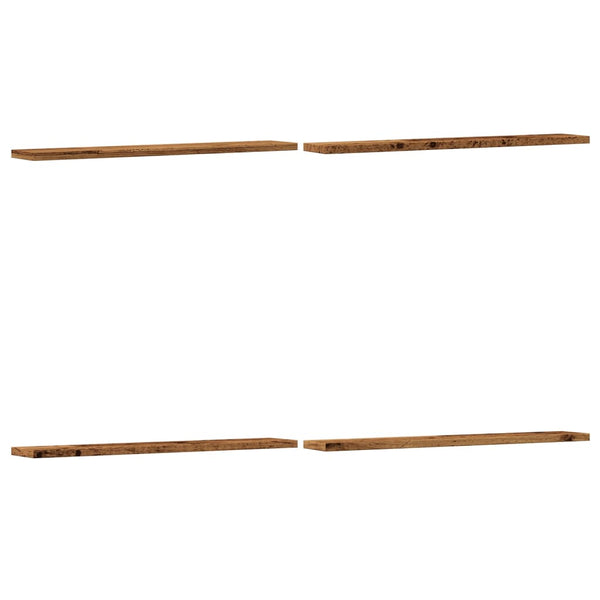 Kirjahyllytasot 4 kpl vanha puu 60x10x1,5 cm tekninen puu