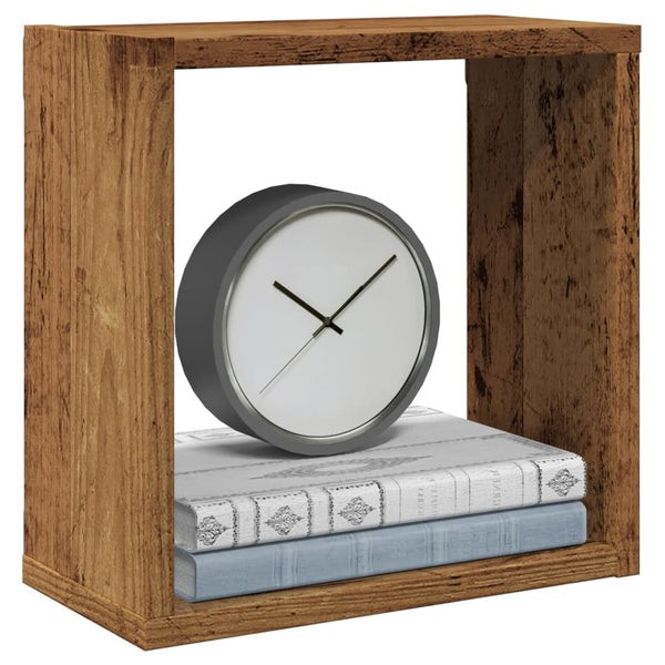 Vanha puu wall cube hyllyt Tinculina 30x15x30cm (6 kpl, teknillinen puu)