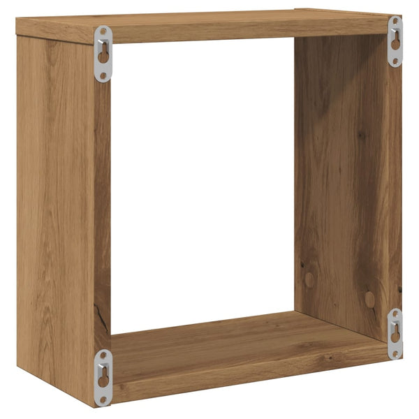 Wall cube hyllyt Tinculina (4 kpl käsityöläinen tammi puinen)