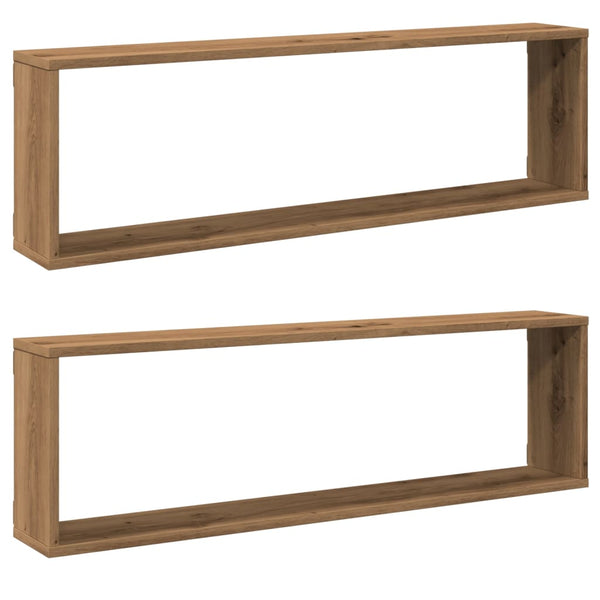 Wall cube hyllyt Tinculina (2 kpl käsityöläinen tammi puinen)