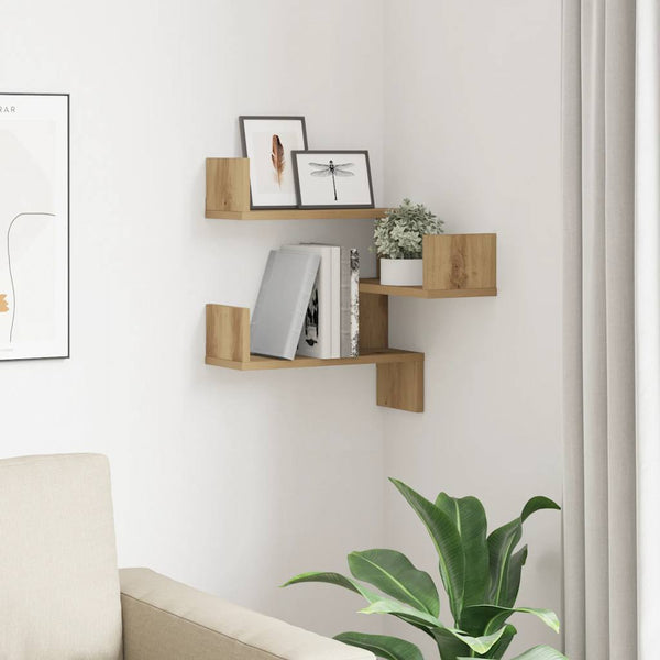 Seinäkulmahylly artisan oak Cessar 40x40x49,5cm (puinen)