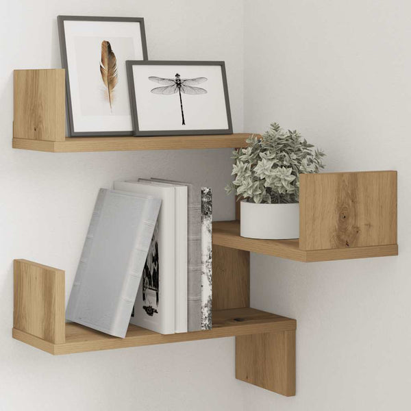 Seinäkulmahylly artisan oak Cessar 40x40x49,5cm (puinen)
