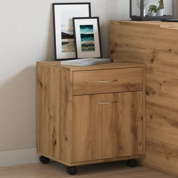 Kaappi pyörillä artesaani tammi 45x38x54 cm tekninen puu