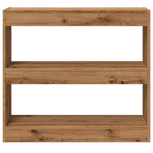 Käsityöläinen tammi kirjahylly/tilanjakaja Milindora 80x30x72cm