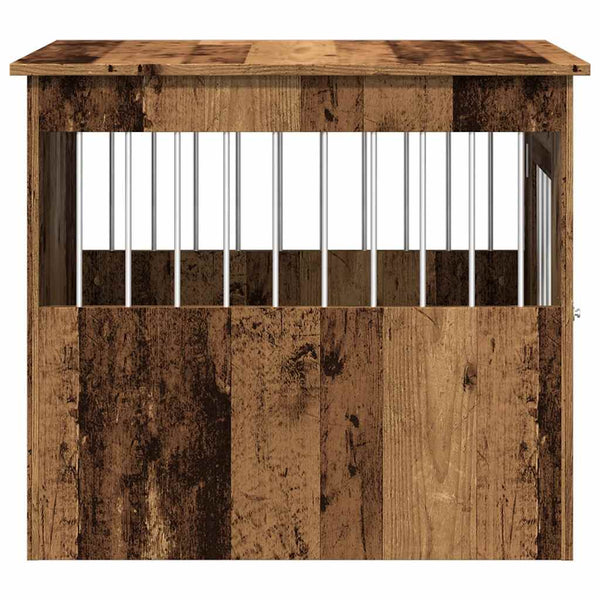 Vanha puu koiran häkkihuonekalut Lebada 55x75x65cm (suunniteltu puu)