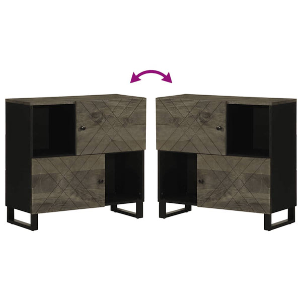 Senkki musta 80x33x75 cm täysi mangopuu